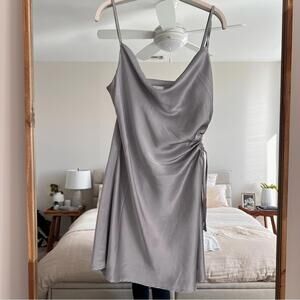 Gray Satin Slip Dress